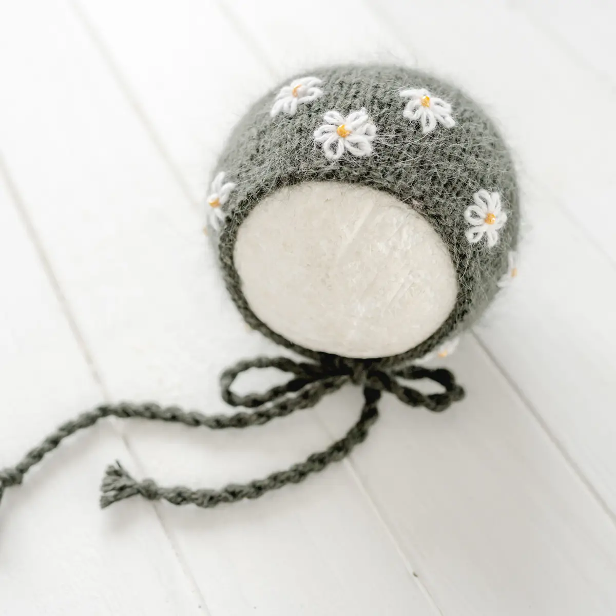 Handcrafted Knitted Wool Baby Bonnet 