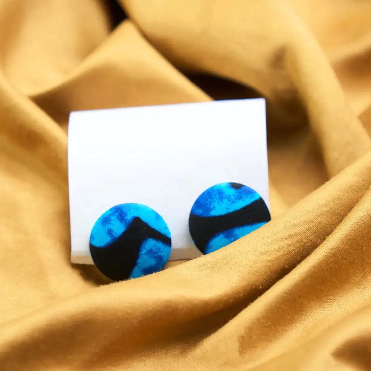 Ankara Earrings for Women - Blue